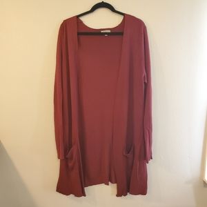Burgandy knit cardigan